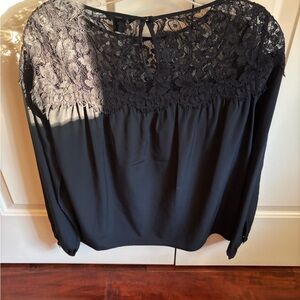 St. John Black Lace Blouse